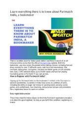 Learn everything there is to know about Parimatch India.pdf